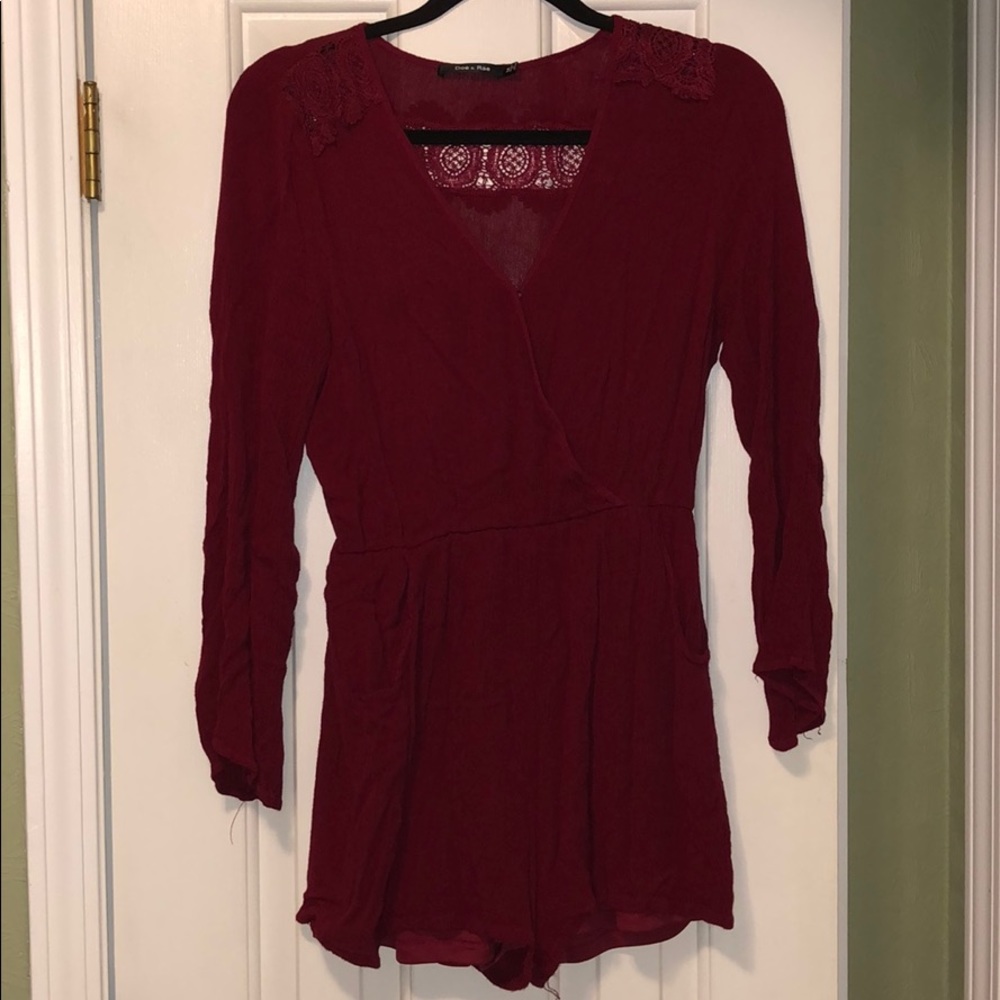 red lace romper